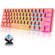 60% Mechanical Keyboard Wired/Wireless Bluetooth 5.0 Dual-mode Keyboard 61-Key RGB Rainbow LED Backl