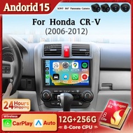 Android 15 Carplay Auto Car Radio Multimedia Player For Honda CR-V 3 RE CRV 2007 - 2012 Autoradio WI