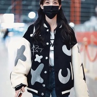 Bai Lu Li Yitong Printed Pattern Loose Jacket - Women's Casual Street Wear