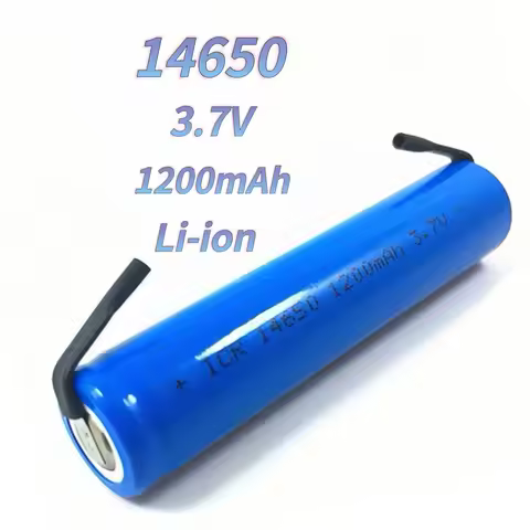 14650 battery 3.7V 1200mAh Rechargeable lithium battery with solder tabs for Watch Flashlight Walkie