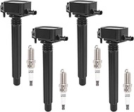 Set of 4 Ignition Coil Pack & Spark Plug Compatible with Jeep Cherokee Renegade Chrysler 200 Dodge D