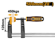 INGCO ปากกาจับชิ้นงาน ตัวเอฟ F-CLAMP ขนาด 120x500mm. รุ่น HFC021202 ปากกาตัว F รุ่นคอลึก