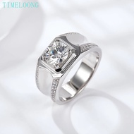 Pass Test Diamonds 1-2CT Moissanite Men's Ring 925 Sterling Silver  Engagement Fine Jewelry Gift