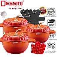 DESSINI Die Cast Aluminium Casserole Set 20CM 24CM 28CM Induction Non Stick Periuk Set Full Set