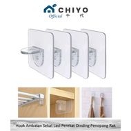 Chiyo Living - Adhesive Drawer Divider Shelf Hook Wall Support Cupboard Shelf Hook