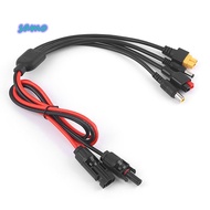 SAMO  Panel Extension Cable, 4 in 1 MC4 to DC5521 7909 XT60 Female Connector  Wire, Connector 30A 1m