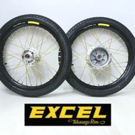 RXZ Excel Asia Black 160x18 , Hub Sys Chrome , Lidi Chrome With Tyre IRC 250x18