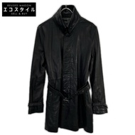 เสื้อโค้ทหนังสีดำ ยี่ห้อ Tornado Mart (ไม่ระบุไซส์) [มือสอง]