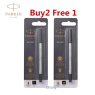 【Buy 2 Free 1】 Parker QUINK Refill Rollerball Pen Refill - Black/Blue - Fine (F) - Medium (M) ORIGINAL Ball Pen Refill 0.7 MM Black 0.5 MM Gel Refill