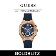 Guess GW0571G2 Women's Rose Gold Tone Case Navy Silicone Watch