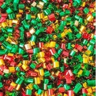 15g Christmas Metallic Bingsu Beads Straw Beads Xmas Christmas Sequins Mix for DIY Crunchy Slime Kit