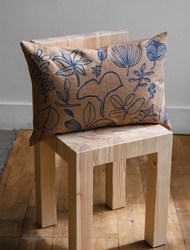 MOGU TAKAHASHI - 聯名刺繡抱枕套BOTANIC LEAVES,BROWN(385x58