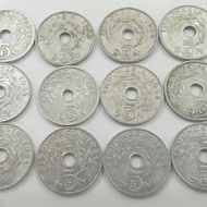 Uang Koin Kuno Bolong 5 Sen 1951 dan 1954 USED