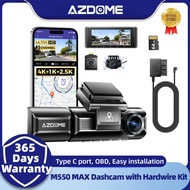 AZDOME M550 MAX 4K 3 Camera Dashcam Front and Rear Built-in WiFi GPS with Type-C Port OBD Hardwire K