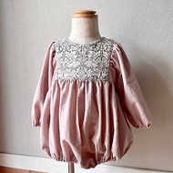 puffed sleeves romper pink William Morris Brother rabbit