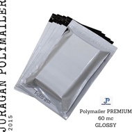 25x35 +5cm - White Polymailer Amplop Plastik Polybag 60mc 1 pack isi