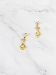 復古 Molten 有機形狀金色吊式耳環