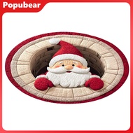 Popubear Enchanting 3d Floor Mat Stunning Christmas Decoration Mat Festive 3d Santa Claus Rug Non-sl