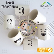 HOMECO 1pcs Mug 11oz Emoji Japanese Collection Transparent Emoji Glass