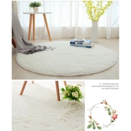 【YuekunH】Plush Round Carpet Hanging Basket Computer Chair Cushion Study Cute Bedside Floor Mat