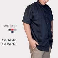 KEMEJA BIGMAN Men's Black Shirt Jumbo Big Size xxxl xxxxl xxxxxl Men's Short Sleeve Oversize Shirt 8