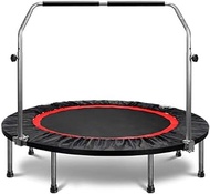 Home Office Trampoline Foldable With Adjustable Foam Handle Sports Trampoline for Children's Adult Indoor Fitness (Size : 121x26cm)