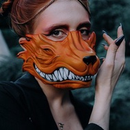 日本狐狸半面具可佩戴