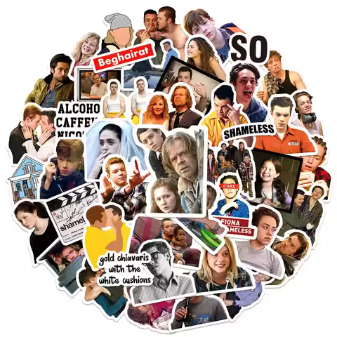58Pcs Shameless Season Stickers William and Emmy Rossum Stickers Water Cup DIY Decorative Stickers