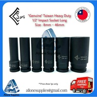 SYG 1/2" Sq.Dr 6 point Long Deep Impact Socket,Size from 8 mm ~ 27 mm.