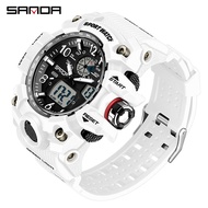 แสดงผลหลายจอนาฬิกาสำหรับผู้ชายของ SANDA นาฬิกาดิจิตอลกันน้ำ LED นาฬิกาจับเวลาปฏิทิน SD3169-17นาฬิกาควอตซ์หรูหรา