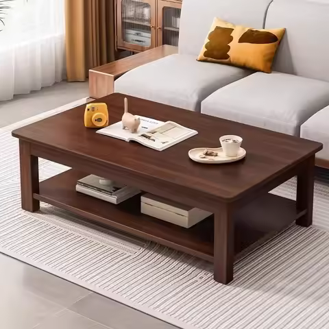 Solid wood coffee table for home use, modern, simple, small-sized, multifunctional tea table for ren