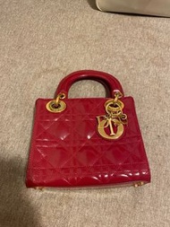 Dior mini lady dior in red vintage authentic