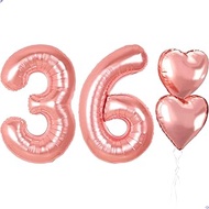 40 inch Rose Gold Birthday Balloons for Women, Number 36 63 Balloon Happy Birthday Decorations for W