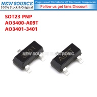 [20-100pcs] AO3400 AO3401 A09T A19T SOT23 PNP Power Transistor SMD Chip Triode New Source