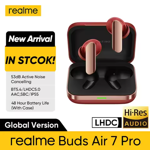 Global Version realme Buds Air 7 Pro 53dB Active Noise Cancelling True Wireless Earphone 48Hour Batt