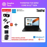 THINKPAD T14 GEN2, 11th Gen Core i5 Processor, 14" Display, 16GB Ram 256GB SSD, Window 10-11Pro