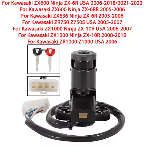 Motorcycle Ignition Switch Key Fits For Kawasaki ZX600 Ninja ZX-6RR ZX636 Ninja ZX-6R ZX1000 Ninja Z