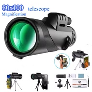 80X100Portable Zoom HD Telescope Folding Long Distance Mini Powerful Telescope for Hunting Sports Ou