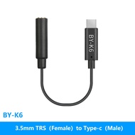 BOYA BY-K1-BY-K9 สายไมล์โคโฟน สายอะแดปเตอร์เสียง สำหรับ ไมค์ iPhone Android DSLR