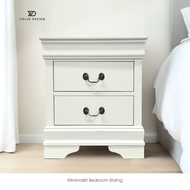 Axton Elegant Contemporary Bedside Table with 2-Drawer Storage - Solid Wood Frame Eco-Friendly Finis