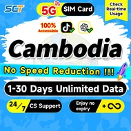Wefly Cambodia SIM Card 5G 3-30Days Daily 500MB-3GB Unlimited Data SIM Cambodia