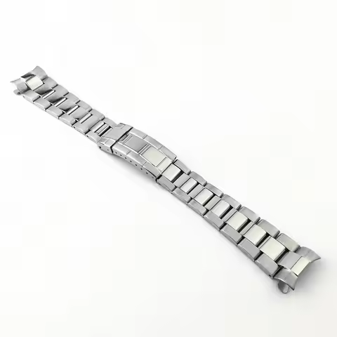 Vintage Brushed Stainless Steel Oyster Curved End Watch Strap For Rolex 20mm Bands Bracelet Fits RLX