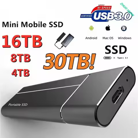 100% Original High-speed 16TB 8TB SSD 4TB 2TB Portable External Solid State Hard Drive USB3.0 Interf