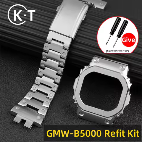GMW-B5000 Mod kit stainless steel case bezel bracelet for G-Shock 3459 gmwb5000 BEZEL kit Casio B500