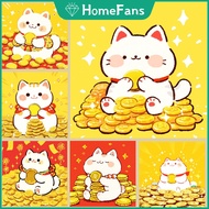 【HF】Golden Cat 5D DIY Diamond Painting Kit Cosmic Cross Diamond Embroidery Painting Rhinestone Mosai