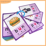 CONG Phonics Flash Cards Educational Tool Kids CVC Words Learning Cards Learn to Read Cards  Words f
