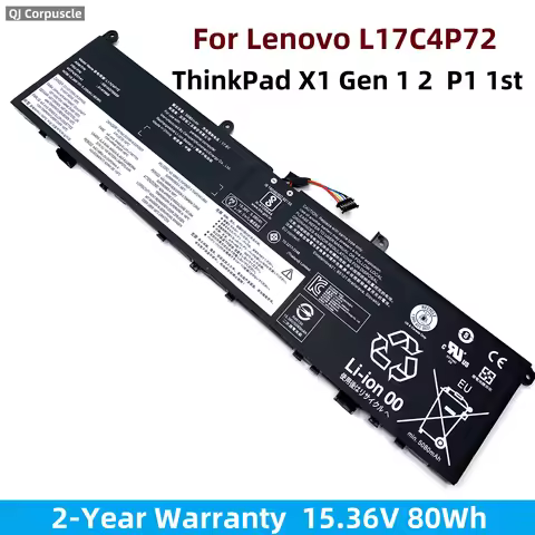 Original L17C4P72 L17M4P72 Laptop Battery For Lenovo ThinkPad X1 Gen 1 2 For ThinkPad P1 1st 2nd Gen