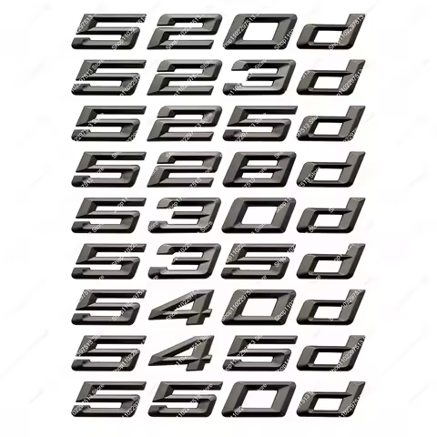 New 3D Flat Letters Emblem Sticker for BMW 5 Series E39 E60 E61 F10 F11 520i 528i 530i 535i 540d 545