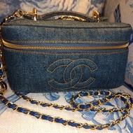 Chanel vintage 丹寧牛仔化粧包