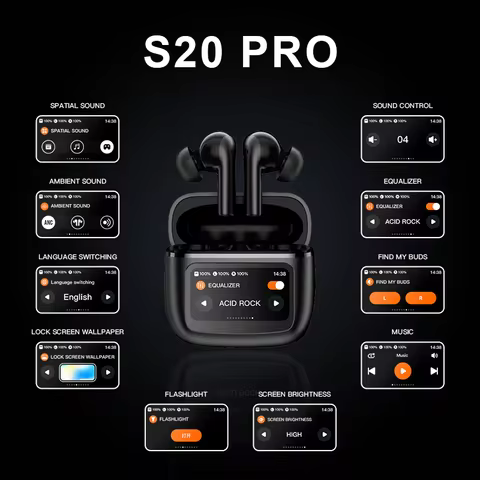 Beatfade S20 Pro Touch Screen ANC Wireless Earphones TWS Noise Cancelling Earbud Bluetoth 5.3 Suppor